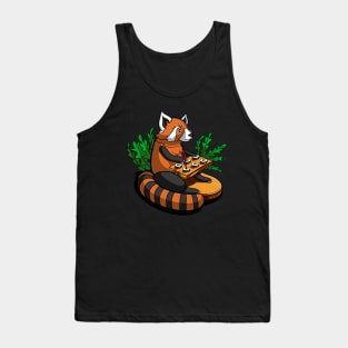 Red Panda Bear Eating Sushi Tank Top